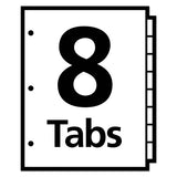 Write & Erase Big Tab Paper Dividers, 8-tab, White, Letter