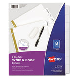 Write & Erase Big Tab Paper Dividers, 8-tab, White, Letter