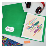 Two-pocket Folder, Prong Fastener, Letter, 1-2" Capacity, Green, 25-box