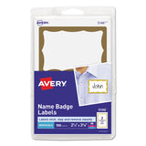 Printable Adhesive Name Badges, 3.38 X 2.33, Blue "hello", 100-pack