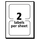 Flexible Adhesive Name Badge Labels, 3.38 X 2.33, White-blue Border, 40-pack