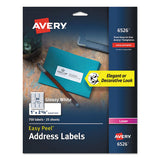 Glossy White Easy Peel Mailing Labels W- Sure Feed Technology, Laser Printers, 1 X 2.63, White, 30-sheet, 25 Sheets-pack