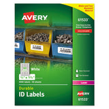 Durable Permanent Id Labels With Trueblock Technology, Laser Printers, 1.25 X 1.75, White, 32-sheet, 50 Sheets-pack