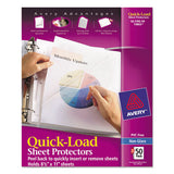 Quick Top & Side Loading Sheet Protectors, Letter, Non-glare, 50-box