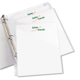 Binder Pockets, 3-hole Punched, 9 1-4 X 11, Clear, 5-pack