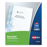 Top-load Recycled Polypropylene Sheet Protector, Semi-clear, 100-box