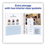 Heavy-duty Non Stick View Binder With Durahinge And Slant Rings, 3 Rings, 0.5" Capacity, 11 X 8.5, White, 4-pack