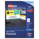 Photo-quality Glossy Postcards For Inkjet Printers, 4 1-4 X 5 1-2, White, 100-pk