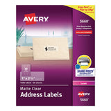 Matte Clear Easy Peel Mailing Labels With Sure Feed Technology, Inkjet Printers, 0.5 X 1.75, Clear, 80-sheet, 25 Sheets-pack