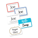 Flexible Adhesive Name Badge Labels, "hello", 3 3-8 X 2 1-3, Assorted, 120-pk
