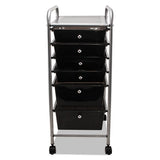 Portable Drawer Organizer, 13w X 15.38d X 32.13h, Smoke-matte Gray