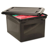 File Tote With Lid, Letter-legal Files, 14.13" X 18" X 10.75", Black