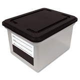 File Tote With Contents Label, Letter-legal Files, 17.75" X 14" X 10.25", Clear-black
