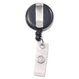 Deluxe Retractable Id Reel With Badge Holder, 24" Extension, Black, 12-box