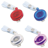 Translucent Retractable Id Card Reel, 34" Extension, Clear, 12-pack