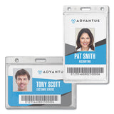 Frosted Rigid Badge Holder, 3.68 X 2.75, Clear, Horizontal, 25-box