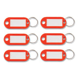Key Tags Label Window, 0.88 X 0.19 X 2, Red, 6-pack
