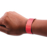 Security Wristbands, 0.75" X 10", Red, 100-pack