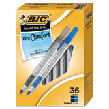 Round Stic Grip Xtra Comfort Stick Ballpoint Pen, 0.8mm, Blue Ink, Gray Barrel, Dozen