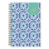 Day Designer Tile Weekly-monthly Planner, 8 X 5, Blue-white Cover, 2021