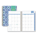 Day Designer Tile Weekly-monthly Planner, 8 X 5, Blue-white Cover, 2021