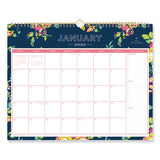 Day Designer Wirebound Wall Calendar, 15 X 12, Navy Floral, 2021