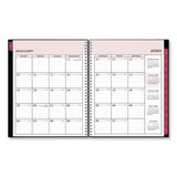 Classic Red Weekly-monthly Appointment Book, 15-min Time Slots (mon-sun), 11 X 8.5, Black Cover, 2021