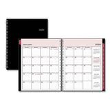 Classic Red Weekly-monthly Appointment Book, 15-min Time Slots (mon-sun), 11 X 8.5, Black Cover, 2021