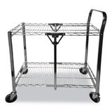 Stowaway Folding Carts, 2 Shelves, 35w X 37.25d X 22h, Black, 250 Lb Capacity