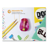 Twist-n-sharp Pencil Sharpener, One-hole, 3.5 X 1.25 X 5.5, Assorted Colors, 3-box