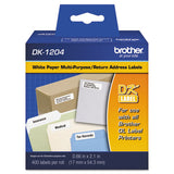 Die-cut Address Labels, 1.4" X 3.5", White, 400-roll