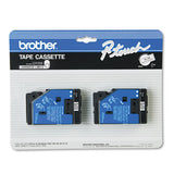 Tc Tape Cartridges For P-touch Labelers, 0.5" X 25.2 Ft, Black On White, 2-pack