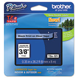 Tze Standard Adhesive Laminated Labeling Tape, 0.35" X 26.2 Ft, Black On Clear