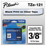 Tze Standard Adhesive Laminated Labeling Tape, 0.35" X 26.2 Ft, Black On Clear