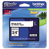 Tze Standard Adhesive Laminated Labeling Tape, 0.7" X 26.2 Ft, Black On White