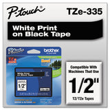 Tze Standard Adhesive Laminated Labeling Tape, 0.47" X 26.2 Ft, White On Black
