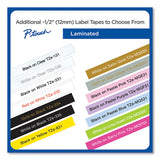 Tze Laminated Removable Label Tapes, 0.47" X 26.2 Ft, Black On Red