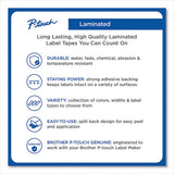 Tze Laminated Removable Label Tapes, 0.47" X 26.2 Ft, White On Blue