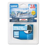 Tze Standard Adhesive Laminated Labeling Tape, 0.7" X 26.2 Ft, White On Blue