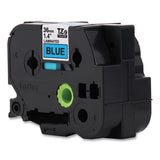 Tze Standard Adhesive Laminated Labeling Tape, 1.4" X 26.2 Ft, Black On Blue
