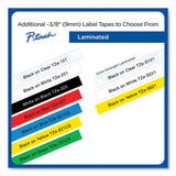 Tze Laminated Removable Label Tapes, 0.35" X 26.2 Ft, Black On Green