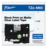 Tze Standard Adhesive Laminated Labeling Tape, 1.4" X 26.2 Ft, White On Matte Clear