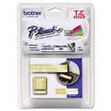 Tz Standard Adhesive Laminated Labeling Tape, 0.47" X 16.4 Ft, White-satin Gold