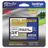 Tze Extra-strength Adhesive Laminated Labeling Tape, 0.7" X 26.2 Ft, Black On White