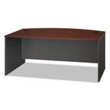 Series C Collection 72w Bow Front Desk Shell, 71.13w X 36.13d X 29.88h, Hansen Cherry-graphite Gray