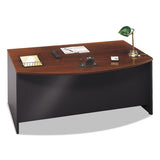 Series C Collection 72w Bow Front Desk Shell, 71.13w X 36.13d X 29.88h, Hansen Cherry-graphite Gray
