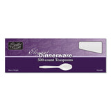 Elegant Dinnerware Heavyweight Cutlery, Polystyrene, Spoon, White, 500-box