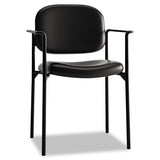 Vl616 Stacking Guest Chair With Arms, Charcoal Seat-charcoal Back, Black Base