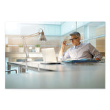Protector Series Frameless Glass Desktop Divider, 35.4 X 0.16 X 35.4, Clear-aluminum