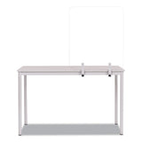 Protector Series Frameless Glass Desktop Divider, 35.4 X 0.16 X 35.4, Clear-aluminum